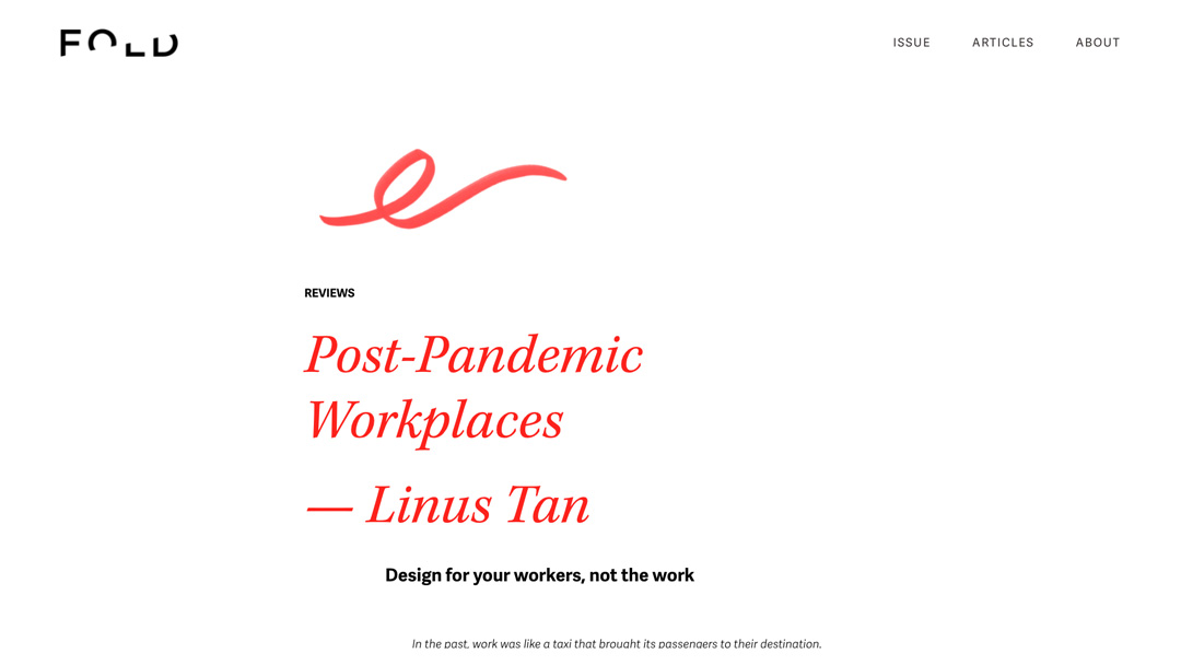 Post-Pandemic Workplaces: Design for your workers, not the work