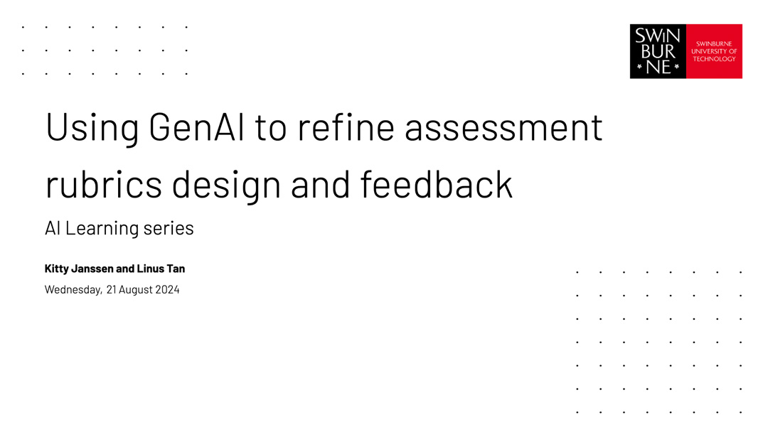 Using GenAI to refine assessment rubrics design and feedback